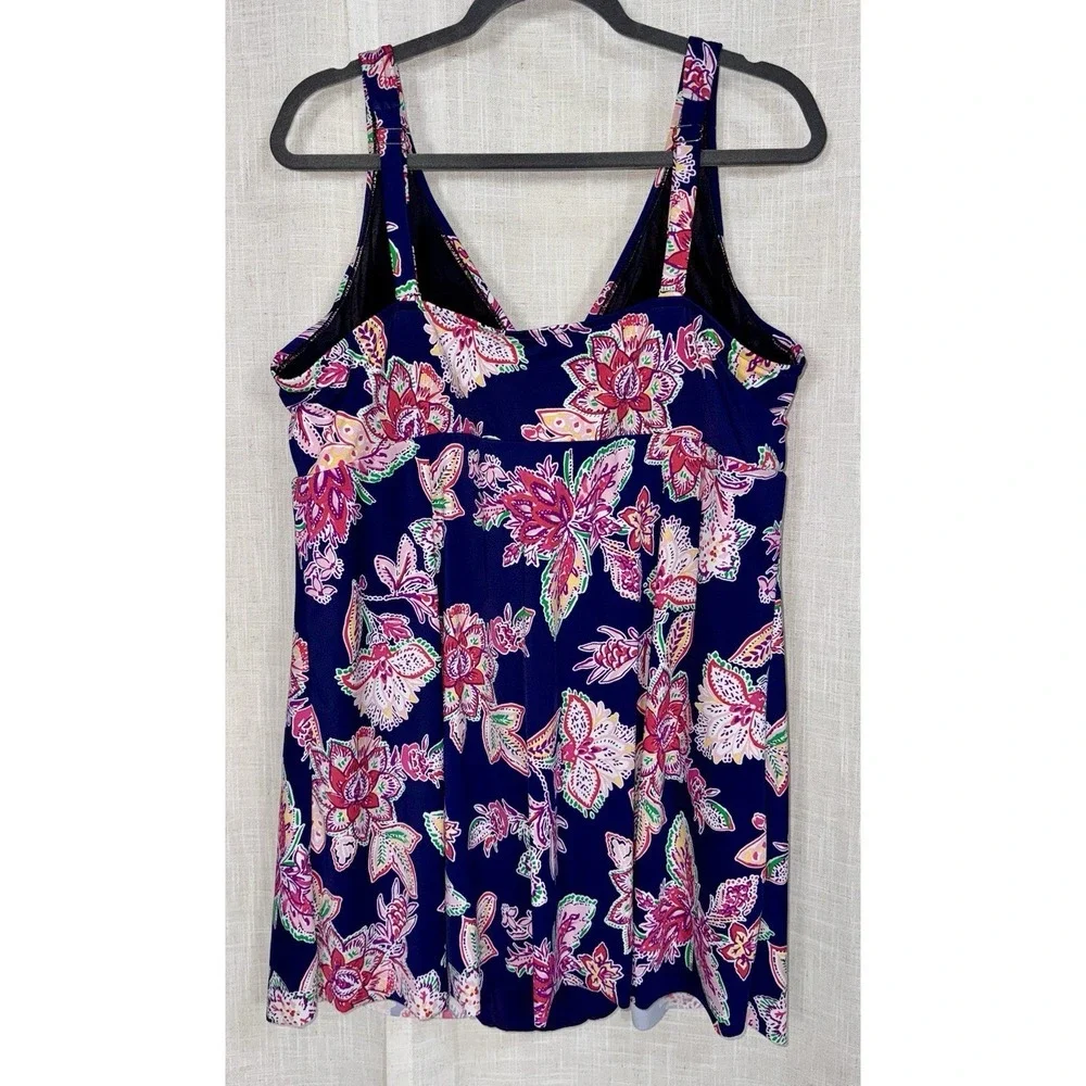 Swimsuits For All Women's Size 26 Plus One Piece Swimsuit Swim Dress Flowers‎